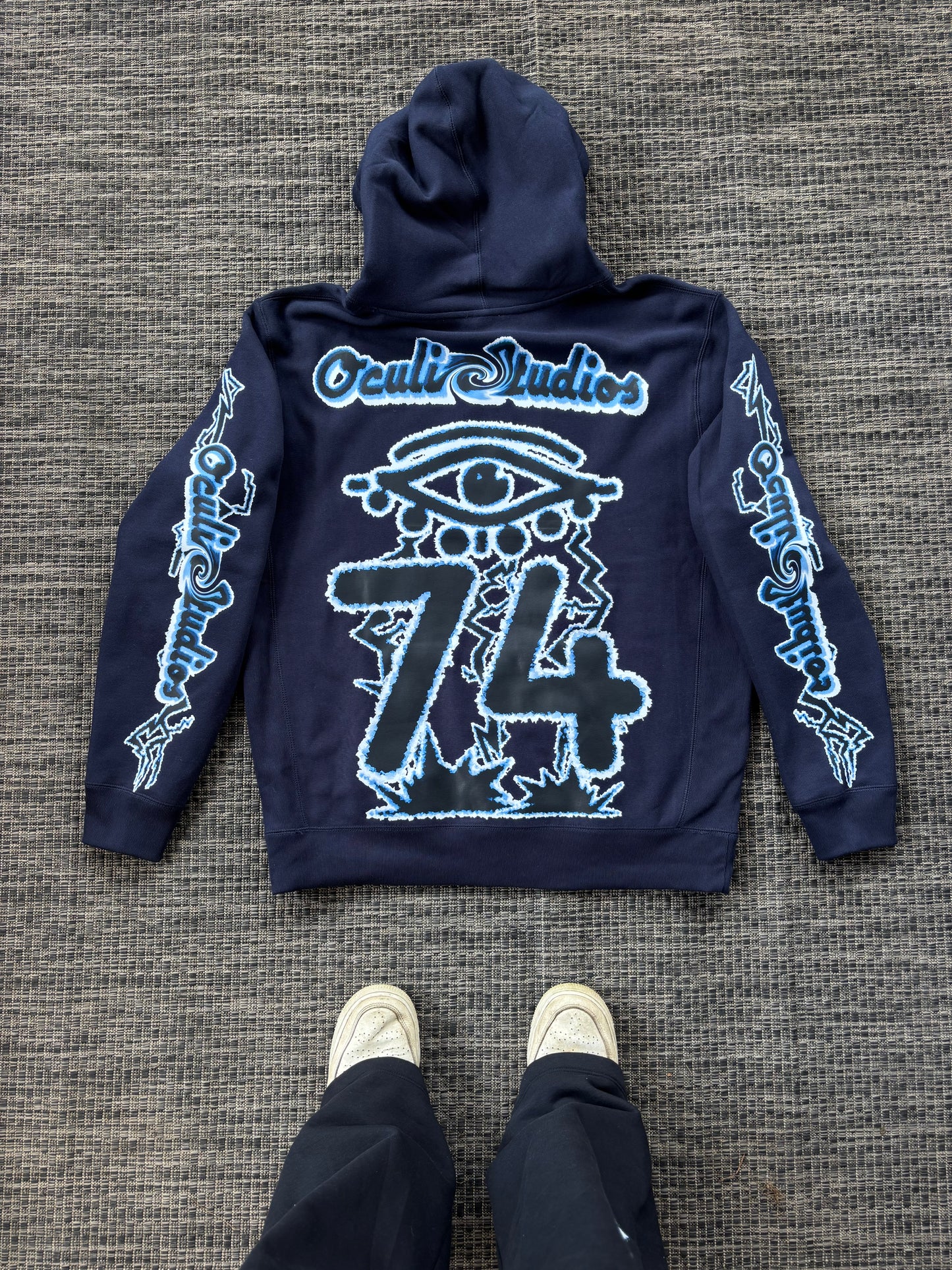 Sports Lightening Hoodie Navy