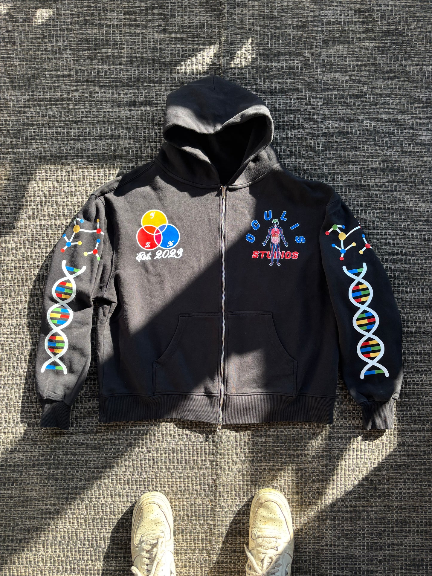 Anatomy Double Zip Garment Dyed Hoodie
